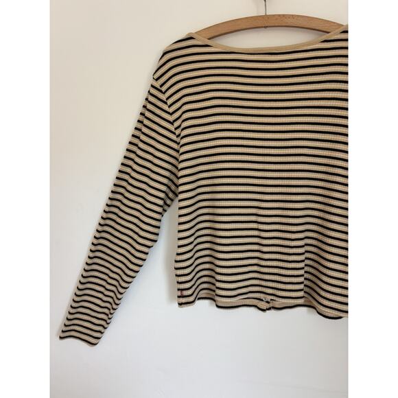 Levi’s Long Sleeve Britt Snap Front Striped Ribbed Top Womens Plus Size XXL New - Picture 6 of 7